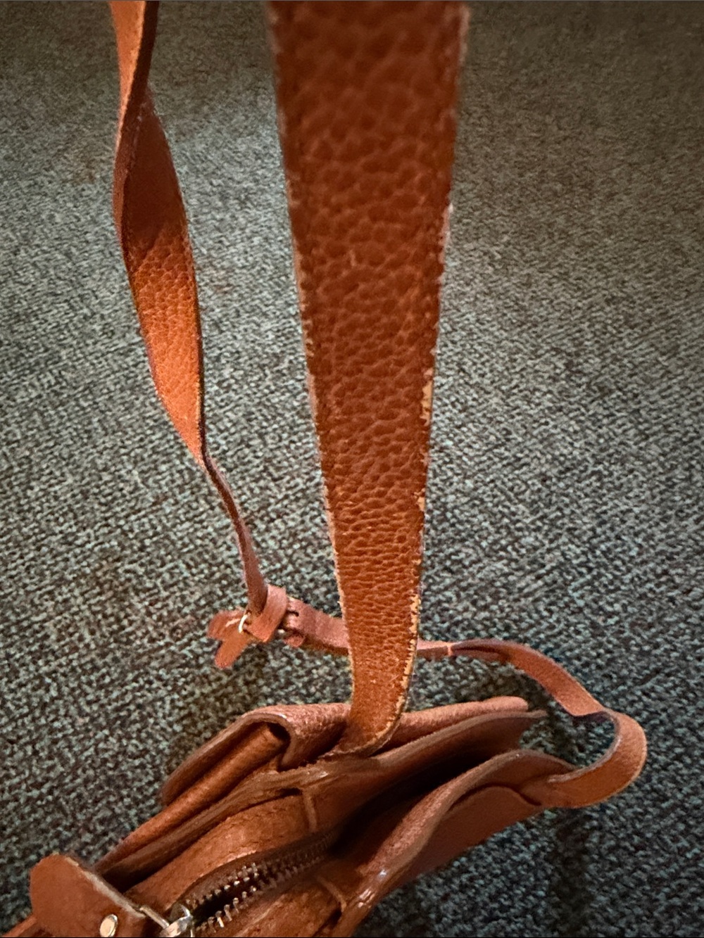 Vintage Ralph Lauren Women's Brown Leather Crossbody Bag Classic Pebbled Finish - Picture 5 of 9